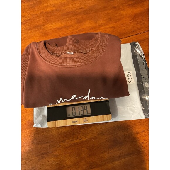 Game Day Sweatshirt Large Crewneck Womens Brown L Football Tailgate - Picture 8 of 8